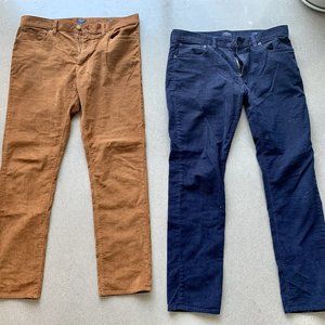Lot of 2 new J. Crew men's corduroy pants